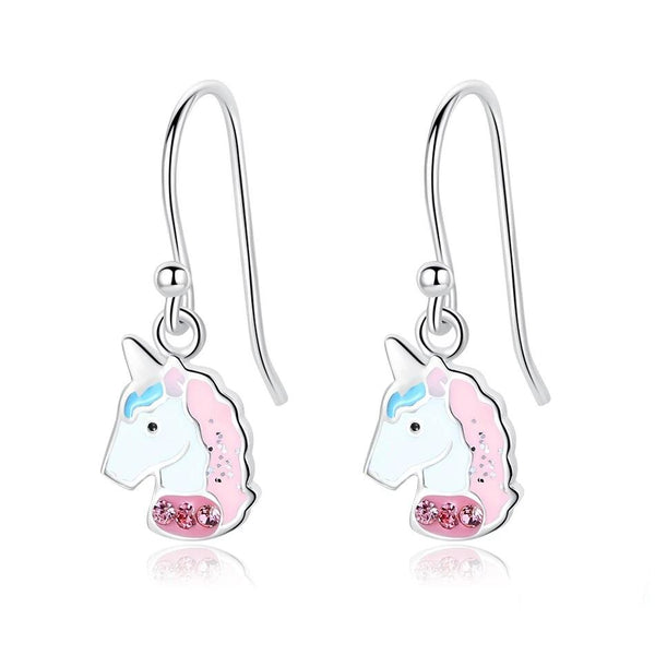 Pink Unicorn Hoop Earrings